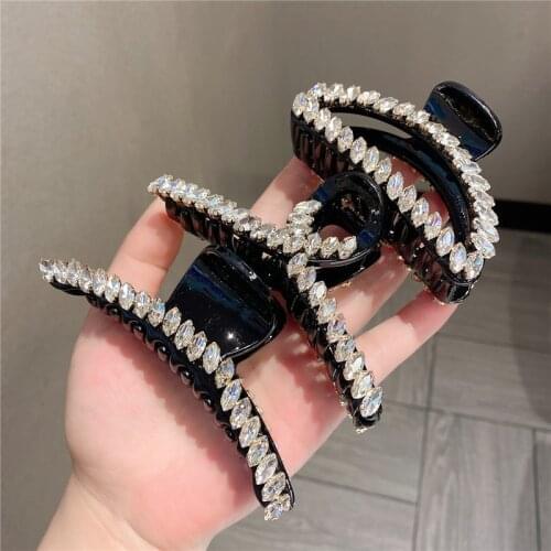 Fashion diamond-studded geometric hairpins for home travel simple grasping clips temperament and personality hair accessories