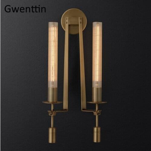 Gold Black Iron Wall Lamps Led Mirror Light Fixtures Glass Wall Sconce Lights Bathroom Bedroom Industrial Lamp Home Loft Decor