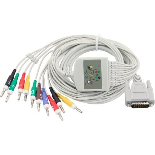 10-lead Carewell ECG lead wire 10-lead Carewell ECG cable Optional 3.0 pin and 4.0 banana