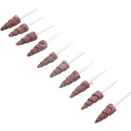 10pcs Tapered Cone Grinding Head Sandpaper Flap Wheels Polishing Sanding Tools for Drill Dremel Accessories