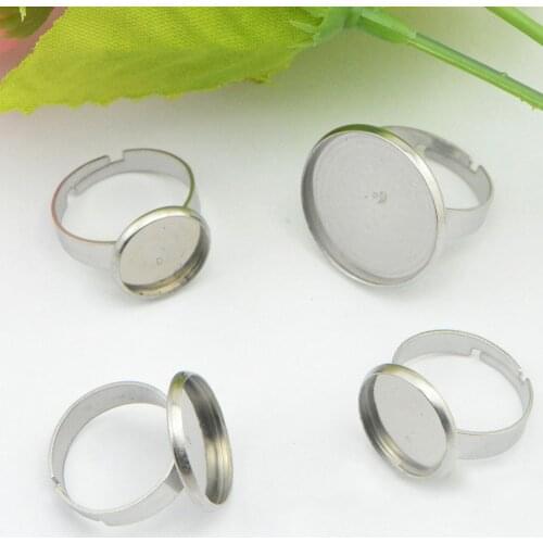 10pcs/lot 12 16 20mm Adjustable Blank Ring Base Glass Cabochons Cameo Setting High Quality Tray Ring Supplies For Jewelry Making