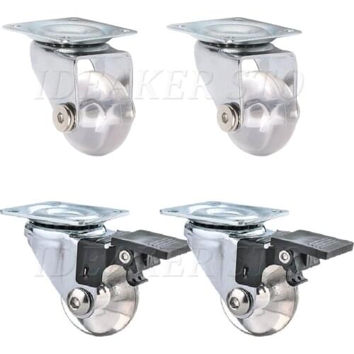 1.5/2/3inch 4/2/1Pack 360 Degree Swivel Caster Wheels with brake no brake Heavy Duty No Noise Wheel For Furniture Cabinet Sofa
