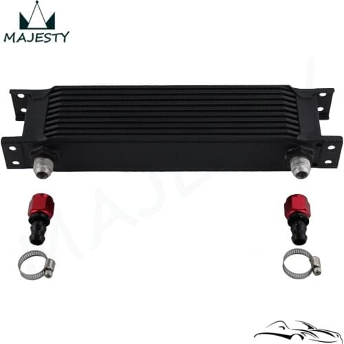 2" ALUMINIUM 8AN OIL COOLER - 10 ROW ENGINE OIL COOLER + AN8 FITTING / HOSE END