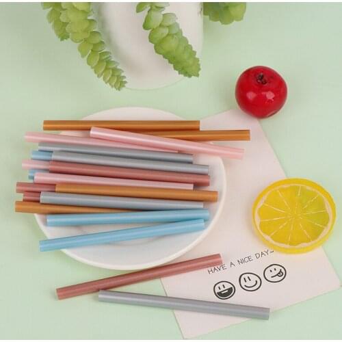 20PCS 7mm*100mm Hot Melt Glue Stick Rose Gold Pink Blue Color Lacquer Wax Seal DIY Tools High Viscosity Adhesive