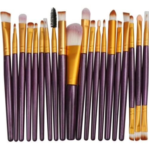 20Pcs Professional Eyelash Makeup Brushes Set Eye Shadow Brush Eyebrow Brush Foundation Mascara Brushes Cosmetic Tools Kits