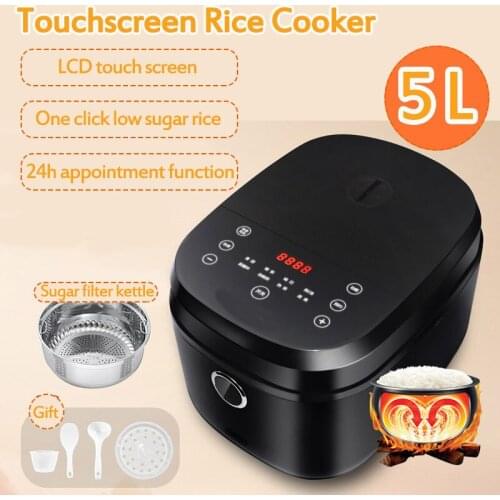 5L Electric Rice Cooker Kitchen Large capacity Rice Cook Machine Intelligent Appointment LED Display Cooker with sugar filter