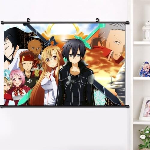 NEW Anime Games Sword Art Online Yuuki Asuna HD Wall Scroll Painting Girls Persona Poster Decor Collectible Art Gifts 40*60 cm