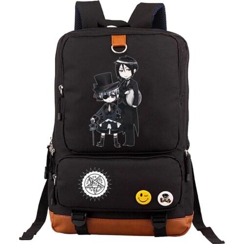Anime Kuroshits Black Butler Ciel Sebastian Backpacks Teenage School bookBags Laptop Backpack women men Printing Travel Rucksack