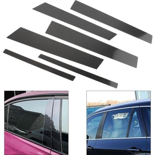 Car Window B-Pillars Moulding Trim Cover For 2005-2012 BMW 3 Series E90 Carbon Fiber Styling ABS