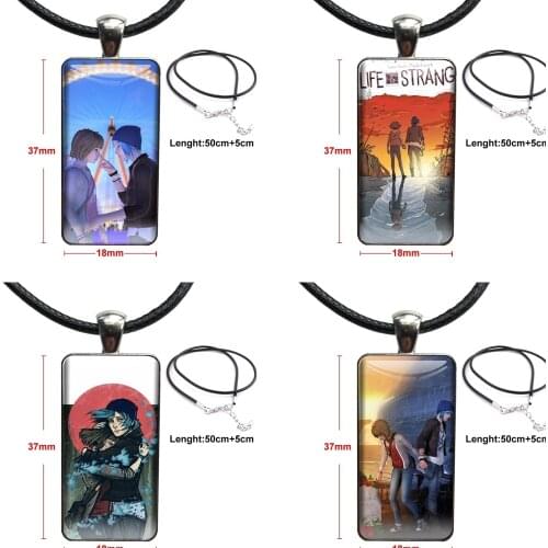 Glass Cabochon Jewelry Steel Color With Long Pendant Choker Rectangle Necklace Life Is Strange New Multi Colors Cheap Junior