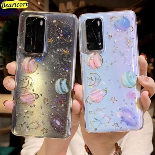 Glitter Planet Star Case for Huawei P40 P30 P20 P10 Lite P Smart Z Pro Plus 2019 Y9s Y6s Y9 Y6 Y5 Prime Transparent Soft Cover