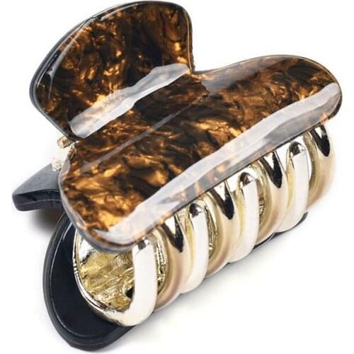 Come Shine Thicken Acrylic Hair Claw Clip for Girls Marble Pattern Print Spring Kids Hair Accessories for Women Headband 13009