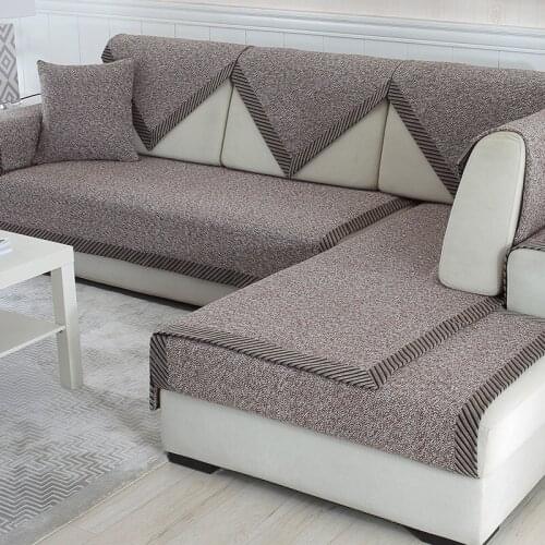 Cotton Linen Fabric Sofa Cover Sofa Towel Placemats Furniture Protectors Non-slip Pet Dog Mat Cushions For Sectional Sofa Dec