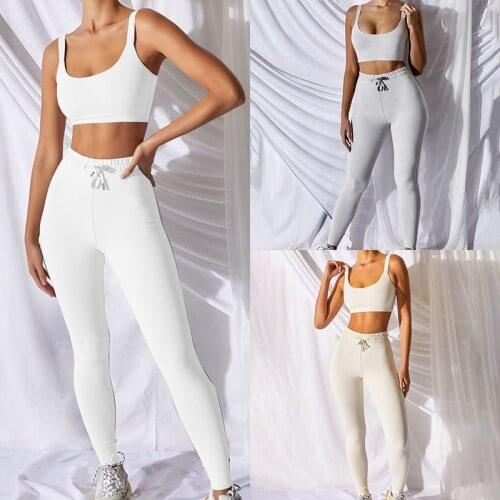 Two Piece Set Home Suit Tank Top and Pant Set Sexy Tracksuit Sporty 2 Piece Set Women Jogging Workout