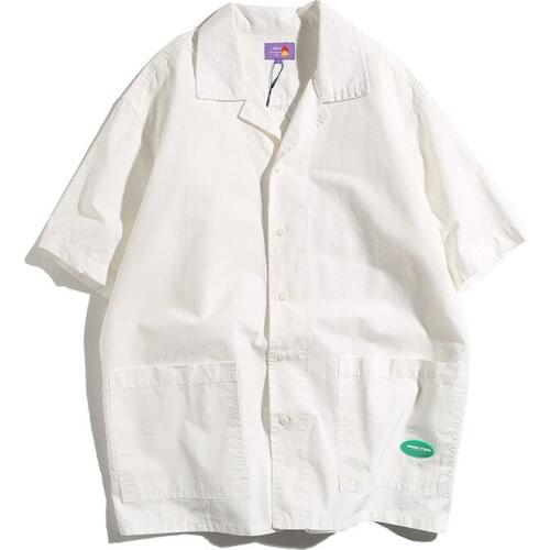 2020 Summer short-sleeved shirt mens fashion brand American neutral style tooling mens shirt fashion coat