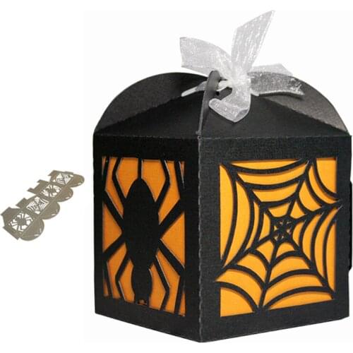 Miss Vintage 3D Halloween Spider Web Gift Box Metal Cutting Dies For Scrapbooking Dies Stencil Craft Card Make Die Cut