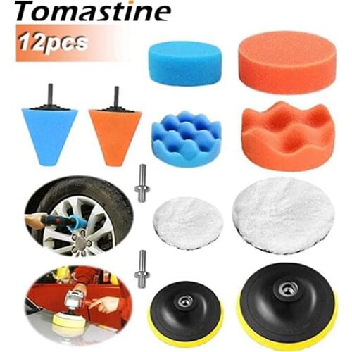 Car Polishing Sponge Pads Kit Foam Pad Buffing Kit Polishing Machine Drill Wheel polisher Wax Pads for Removes Scratches