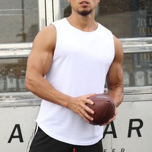 Mens Running Training Fitness 2021 New Quick-drying VestLeisure Breathable Sports Sleeveless Crop Tops Workout Tops