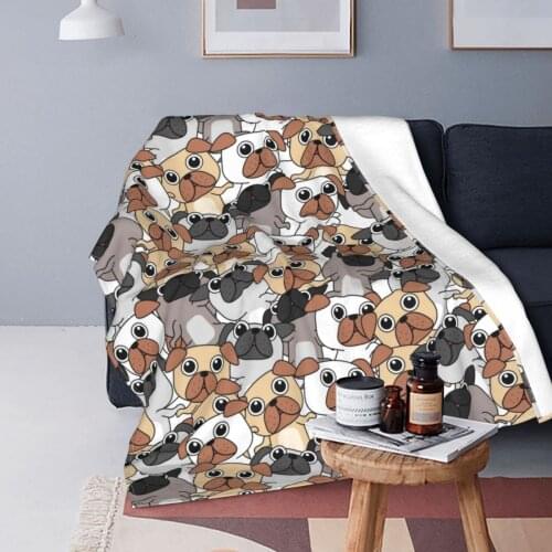 French Bulldog Dog Blanket Fleece Textile Decor Cute Dog Multi-function Warm Throw Blankets for Bedding Travel Bedspreads