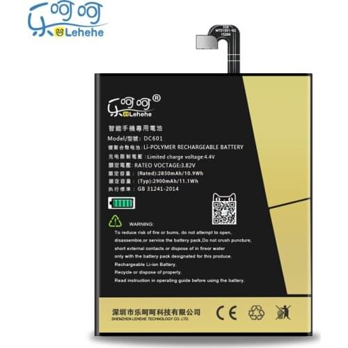 Original LEHEHE DC601 Battery for Smartisan U1 YQ601 YQ603 YQ605/7 3.82V 2900mAh Smartphone Replacement Batteries with Tool Gift