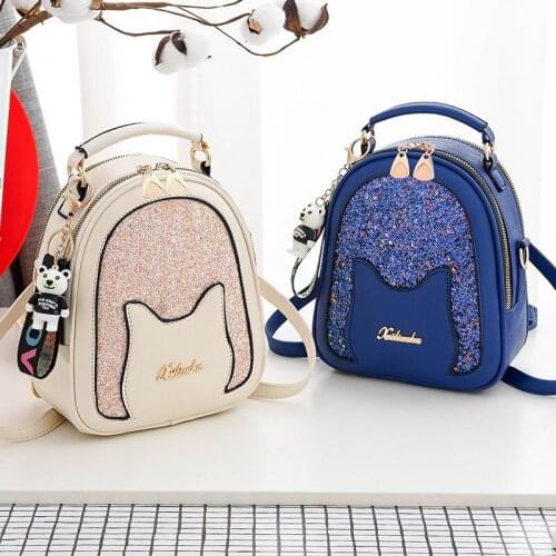 Backpack Womens 2019 New Style Fashion Small Backpack Korean-style Fashion Sequin WOMENS Bag Schoolbag Travel