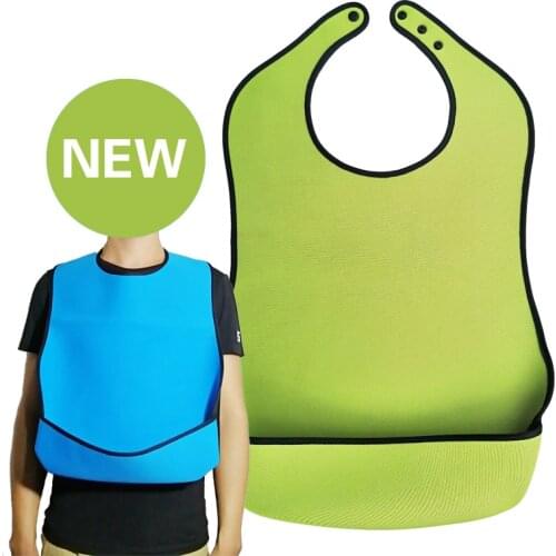 Adult Bib Waterproof Anti-oil Diving Fabric Bib Elderly Aged Senior Citizen Mealtime Cloth Protector Disability Aid Aprons