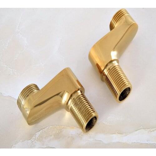 2 Pcs Polished Gold Color Brass Claw Foot Bathtub Faucet Adjustable Swing Arms Bathroom Accessory aba056