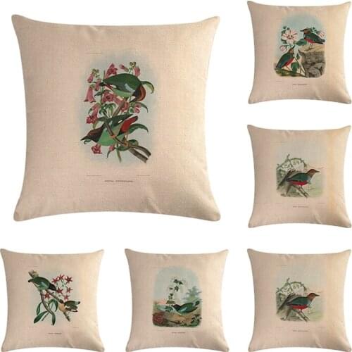 Modern Simple Cushion Cover Couple Bird and Romantic Tree Warm Family Pattern Waist Pillow Cover ZY48