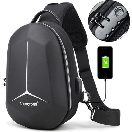New Anti-theft lock Crossbody Bag for USB charging travel Shoulder bag High-quality Messenger Bags Male Waterproof Chest Bag