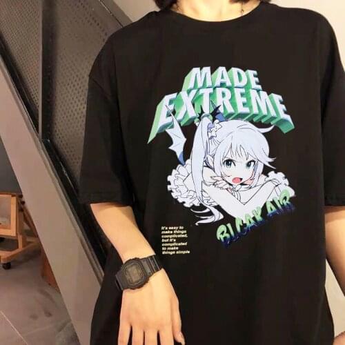 Streetwear tops Japanese Harajuku hip-hop cotton T-shirt gothic summer short-sleeved anime casual Ulzzang tees women clothing