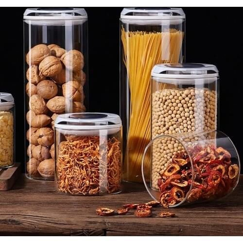 Thickened Glass Sealed Jar Household Kitchen Cereals Snack Nuts Dry Goods Box Storage Jar Almacenamiento En Cocina Хранение