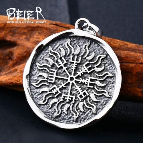 Beier Norse Vikings Amulet HANGER Necklace Raven Hamer from thor hammer Hanger Scandinavian Original Animal Jewelry BP8-324