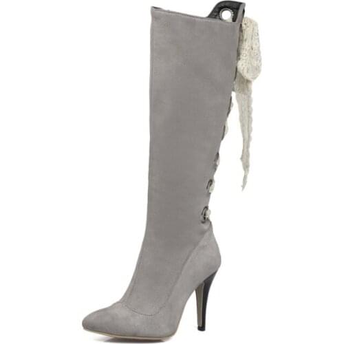 Big Size 9 10 11-13 thigh high boots knee high boots over the knee boots women ladies boots After cross binding