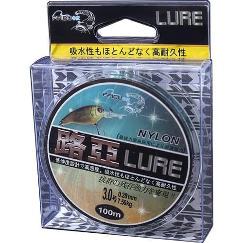 WALK FISH 100M Fishing Line Nylon Fishing Line Wear-Resistant Fluorocarbon Line Super Strong Fish Line Monofilament Fishing Line