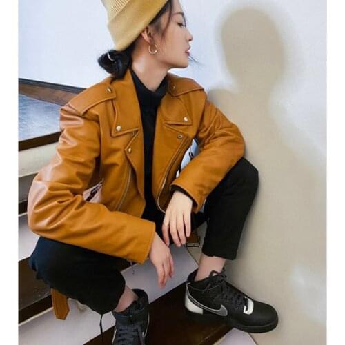 Woman Coats Natural Genuine Leather 2021 Winter Fashion Sheepskin Leather Coat Female Jackets Overcoat H35