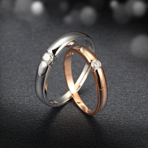 1pcs Fashion Stainless Steel Ring Silver Stone Rings Girls Rose Gold Finger Rings Contracted Jewelry for Women
