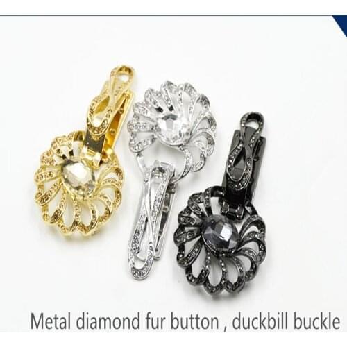 1pcs High-grade metal diamond shaped button, rhinestone suit buttons,decorative buckle womens fur coat buttons