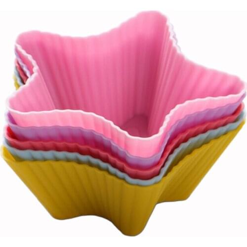 10pcs Star Shape DIY Birthday Cake Mould Silicone Baking Pastry Tools Mold Chocolates Bakeware Family Kitchen Home Accessories