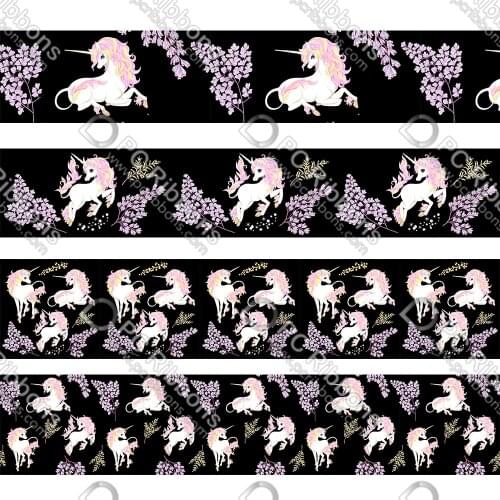 16-75MM Creative Pink Unicorn Printed Grosgrain Polyester Ribbon 50 Yards Gift Wrapping Diy Bows Wedding Drections Ribbons