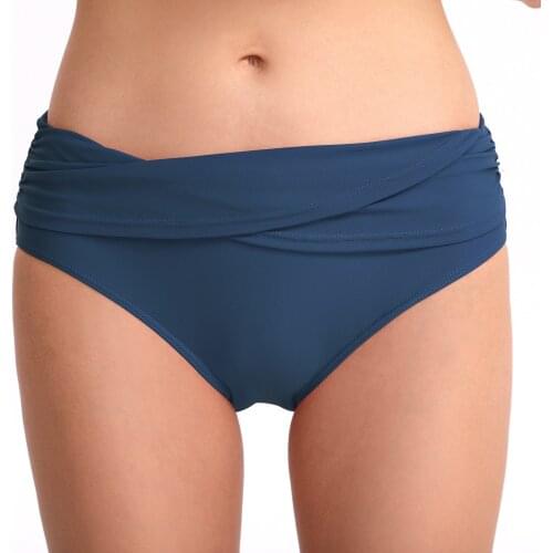 2020 new Swimming trunks womens Briefs solid color sexy hips slim folds waist swim trunks