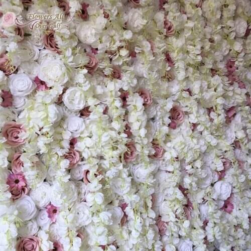 3D Artificial Flower Wall And Fake Flower Background Use Silk Rose For Wedding Backdrop Decoration