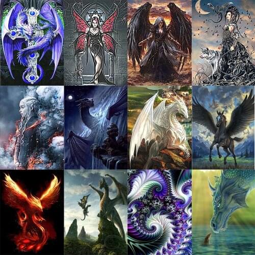 5D Diy Diamond Painting Western Ancient Ferocious Dragon Diamond Embroidery Mosaic Home Decor Cross Stitch Kits