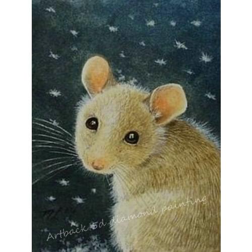 5d diy diamond painting mouse pattern full square / round drill hand embroidery 3d stick diamond embroidered gift