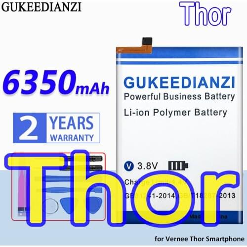 GUKEEDIANZI High Capacity Battery 6350mAh for Vernee Thor Smartphone Bateria