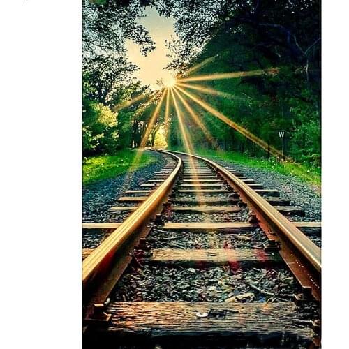 Diamond Painting 5d "train track"Diamond Embroidery landscape Pictures Rhinestones Cross Stitch Kit Mosaic Craft Home Decor G639