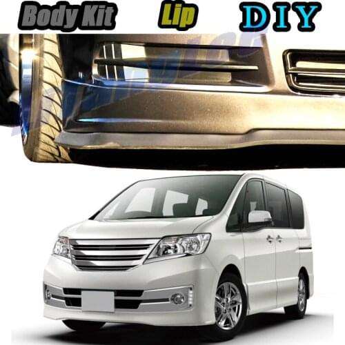 Car Bumper Lip Front Spoiler Skirt Deflector For Nissan Quest Elgrand For Mercury Villager Car Modified Body Kit VIP Hella Flush