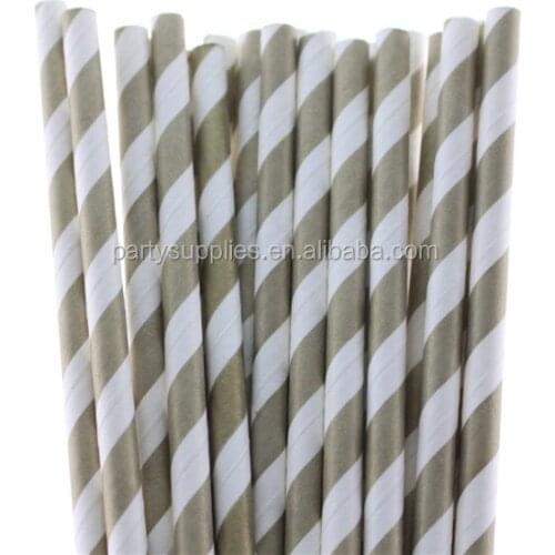 Free Shipping 10000pcs Gold Color Striped Drinking Paper Straws for Wedding Birthday Christmas Party Decoration Drinking Straw