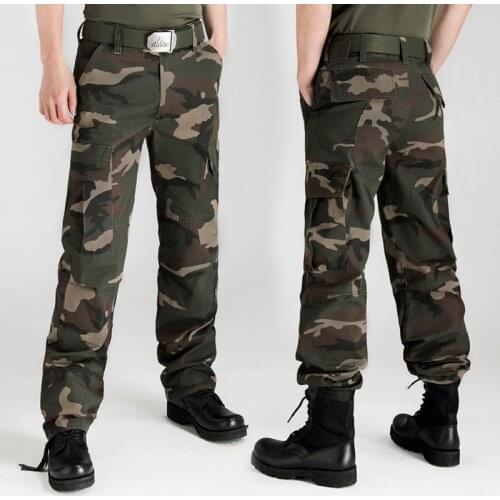 Plus Size 28-44 Mens Cargo Pants Millitary Tactical Army Cargo Camo Combat Pants Multi-Pockets Camouflage Casual Full Length