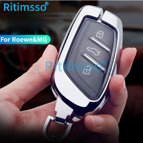 Zinc Alloy Car Remote Key Case Cover Holder Shell for MG ZS EV MG6 EZS HS EHS 2019 2020 Roewe RX5 I6 I5 RX3 RX8 ERX5 Accessories