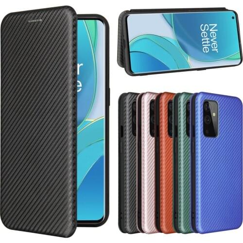 For OnePlus 9 9R Case Luxury Flip Carbon Fiber Skin Magnetic Adsorption Protective Case For OnePlus 9 Pro OnePlus9 Phone Bags